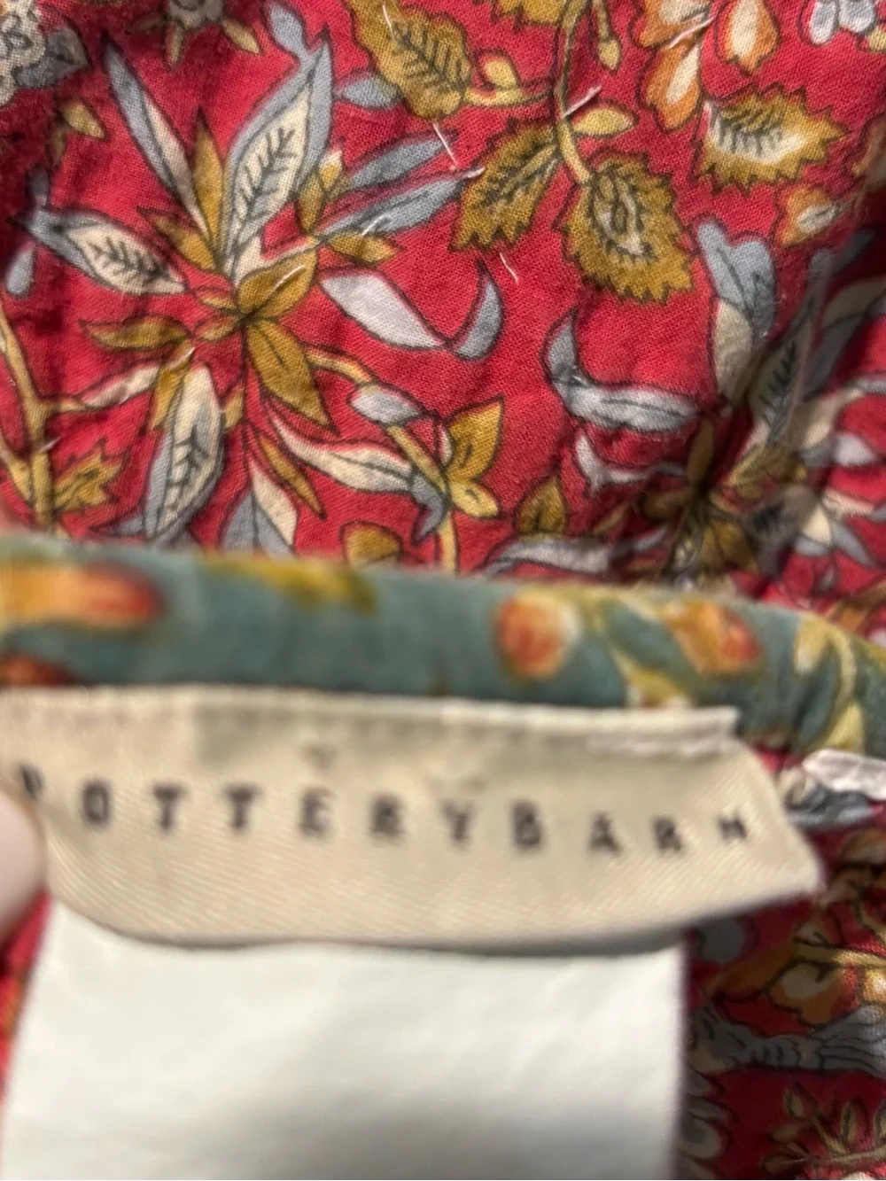 Pottery Barn Reversible Floral Throw Quilt